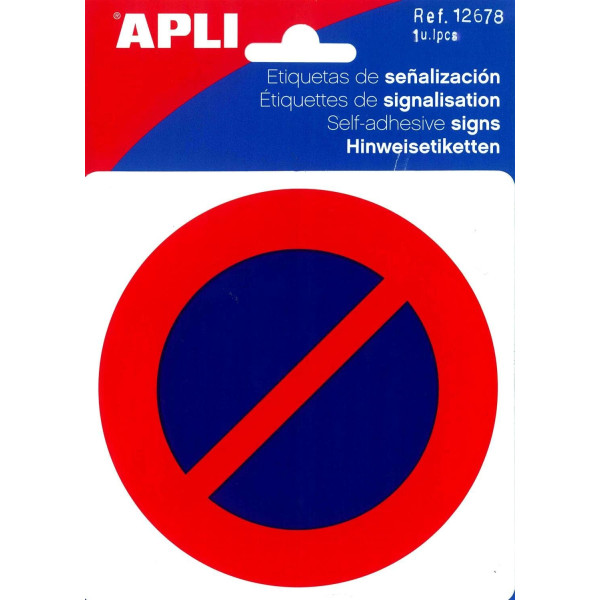 photo-Étiquette de signalisation - Interdit de stationner - 11,4 x 11,4 Cm - Apli