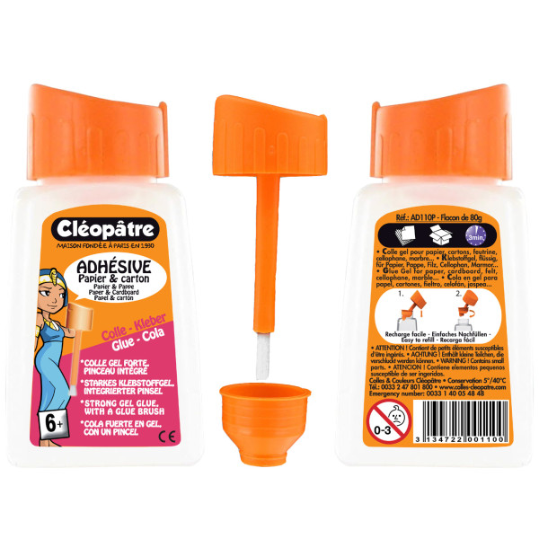 Colle Gel Forte Adhésive - 80G - Avec Pinceau - Cléopâtre pas cher