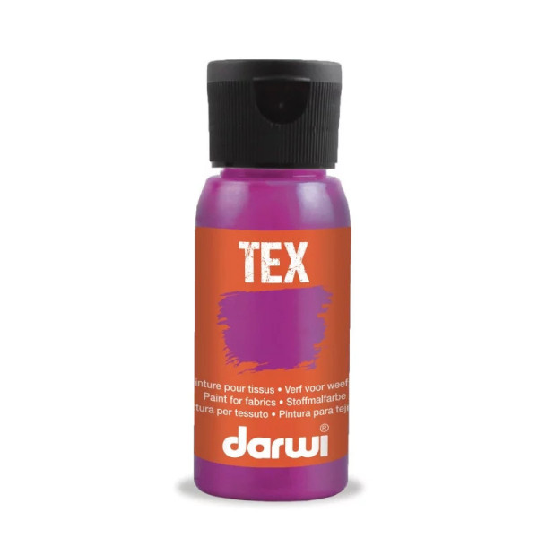 photo-Peinture pour tissus - Fuchsia - Opaque - Peinture à l'eau - Tex - Darwi - 50ml