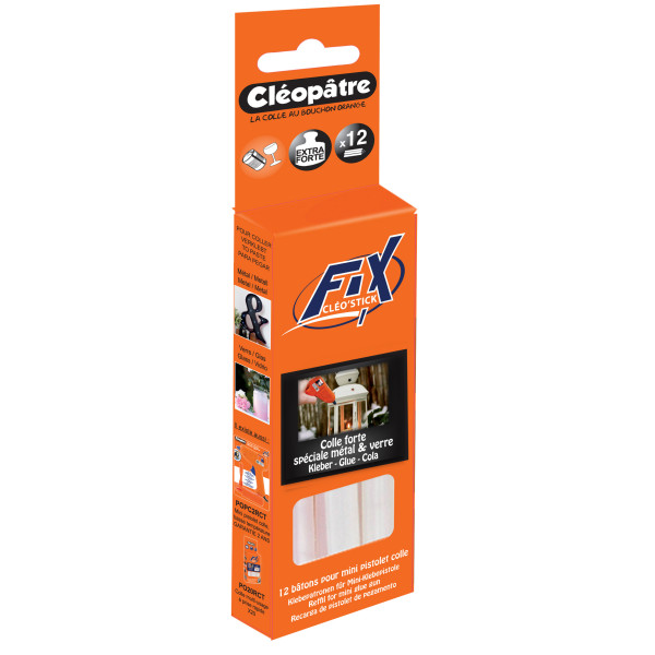 Lot De 12 Bâtons De Colle Extra Forte - Spécial Verre Et Métal - Pour Pistolet A Colle -Cléopâtre pas cher