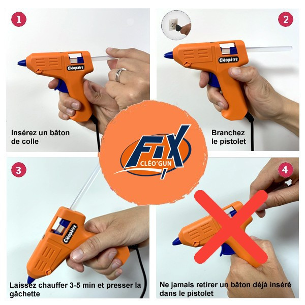 Mini Pistolet A Colle + 2 Sticks - Cléo'Gun Fix - Cléopâtre | à seulement 9,99 €