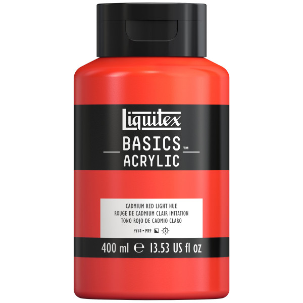 Peinture Acrylique en bidon - rouge de cadmium clair - Liquitex Basics pas cher