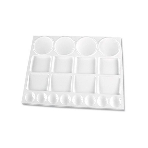 photo - Palette en plastique - Rectangulaire - 12 compartiments - Toutes peintures
