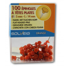 100 épingles à têtes plates - Solveig - Orange