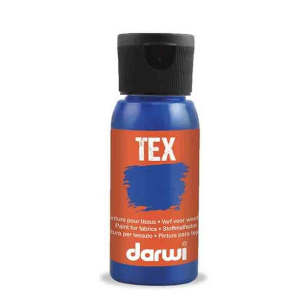 photo-Peinture pour tissus - Bleu outremer - Opaque - Peinture à l'eau - Tex - Darwi - 50ml