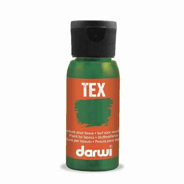 photo-Peinture pour tissus - Vert pin - Opaque - Peinture à l'eau - Tex - Darwi - 50ml