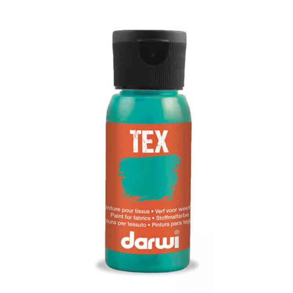 photo-Peinture pour tissus - Turquoise nacré - Opaque - Peinture à l'eau - Tex - Darwi - 50ml