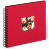 photo-Album photos - 30x30 cm - Spirale - 50 pages noires - Couverture rouge ave encart