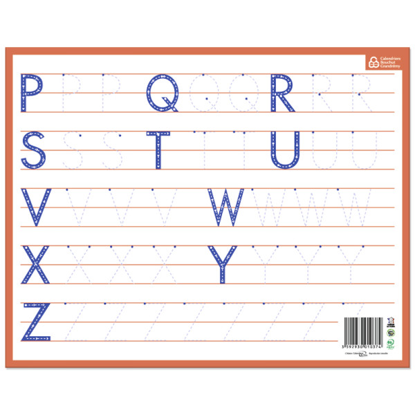 Ardoise Effaçable A Sec Alphabet 26,5 X 21 Cm | Surdiscount