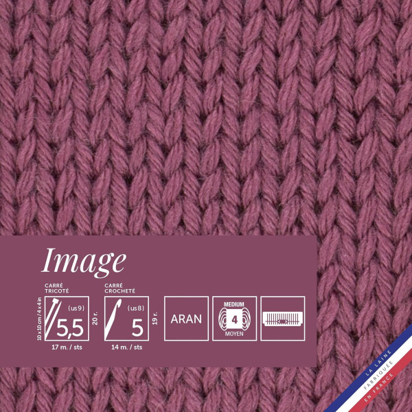 10 pelotes de laine - Amarante - 50% Laine mérinos 50% acrylique - Bergère de France - Image