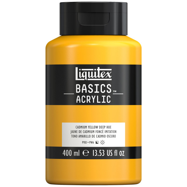 Peinture Acrylique en bidon - jaune cadmium fonce - Liquitex Basics pas cher