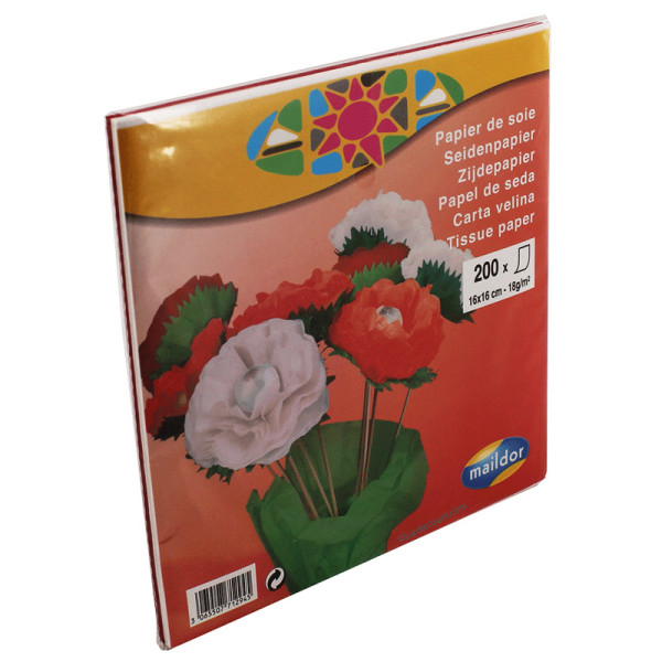 200 Feuilles De Papier De Soie - Rouge Et Blanc | Surdiscount