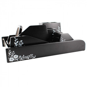 Ensemble De Bureau -6 Pièces - Noir Laque pas cher
