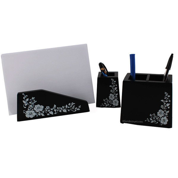 Ensemble De Bureau -6 Pièces - Noir Laque | à seulement 4,99 €