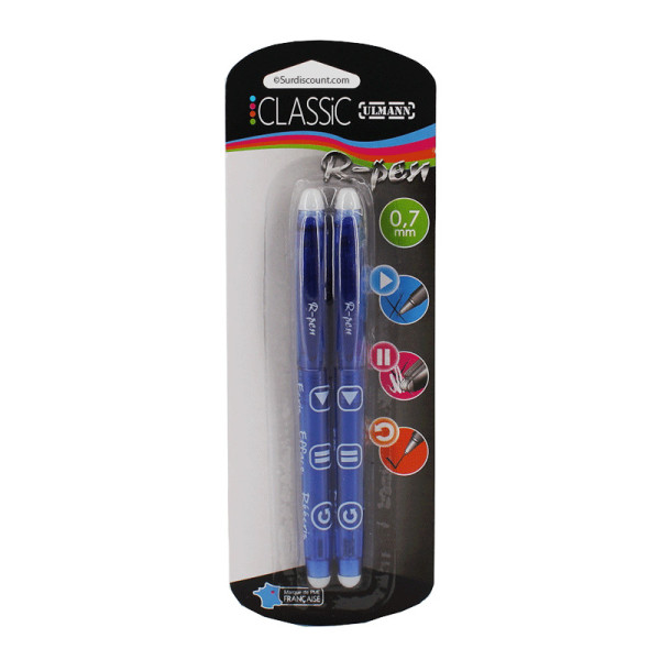 Lot De 2 Stylos Gel Effaçable - R-Pen - 0,7 Mm - Ulmann pas cher