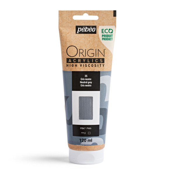 photo-Peinture acrylique - Gris neutre - 35 - Haute viscosité - Pébéo - Origin acrylics - 120ml
