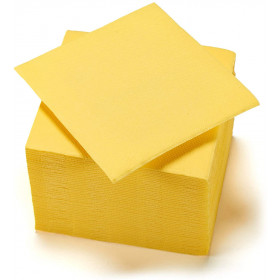 Lot De 40 Serviettes En Papier 2 Plis - 38X38 Cm - Jaune - Gappy pas cher