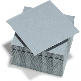 Lot De 40 Serviettes En Papier 2 Plis - 38X38 Cm - Gris Acier - Gappy pas cher