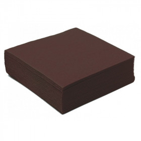 Lot De 40 Serviettes En Papier 2 Plis - 38X38 Cm - Chocolat - Gappy pas cher