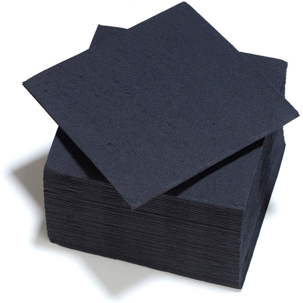 Lot De 40 Serviettes En Papier 2 Plis - 38X38 Cm - Noir - Gappy pas cher