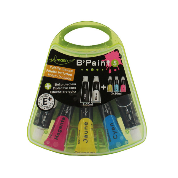 Boîte De 5 Tubes De Gouache 2 X 20Ml + 3 X10Ml - By Ulmann pas cher