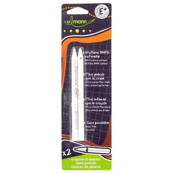 Lot De 2 Crayons Blanc Pour Ardoise - Ulmann pas cher