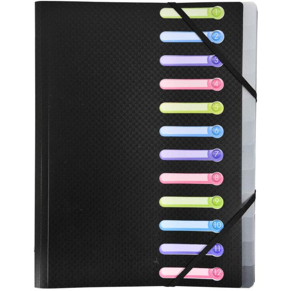 Trieur 12 Compartiments Noir - Exacompta 55981E pas cher