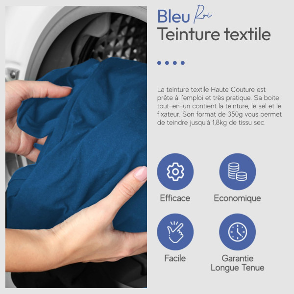 Teinture textile - Tout-en-un - Vêtements - Tissus - Bleu roi - 350g - Haute couture
