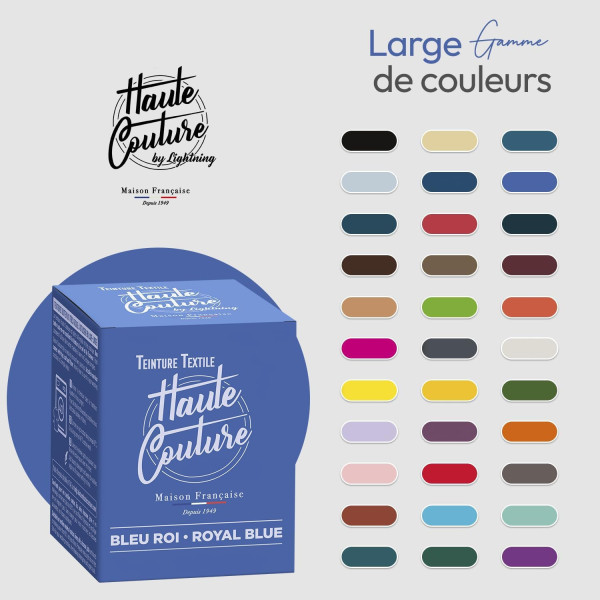 Teinture textile - Tout-en-un - Vêtements - Tissus - Bleu roi - 350g - Haute couture