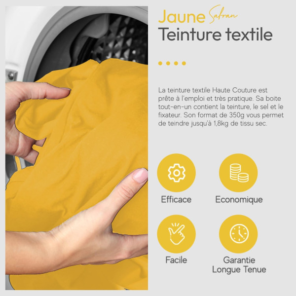 Teinture textile - Tout-en-un - Vêtements - Tissus - Jaune - 350g - Haute couture