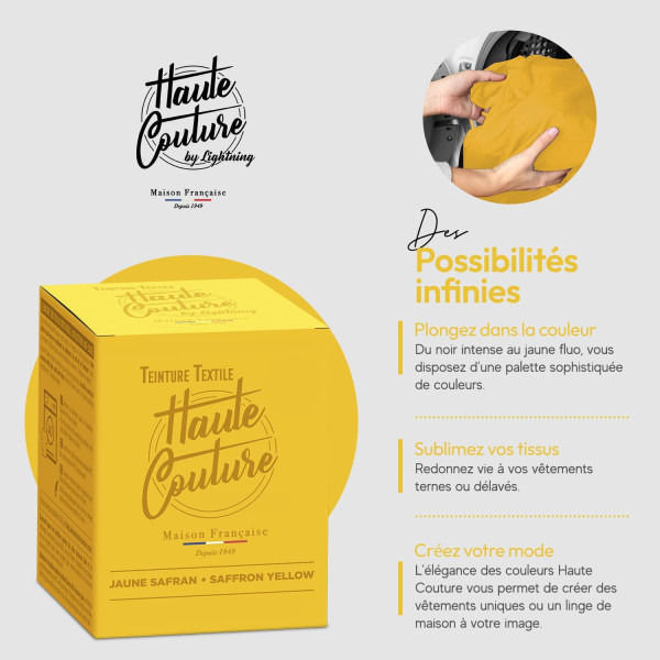 Teinture textile - Tout-en-un - Vêtements - Tissus - Jaune - 350g - Haute couture