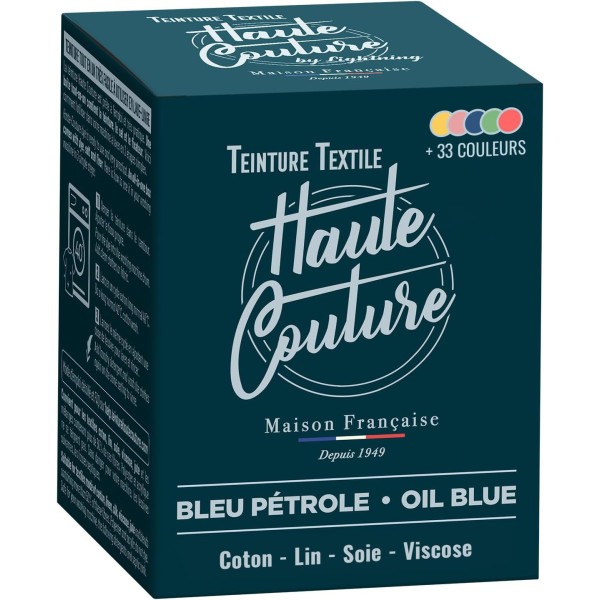 photo-Teinture textile - Tout-en-un - Vêtements - Tissus - Bleu pétrole - 350g - Haute couture