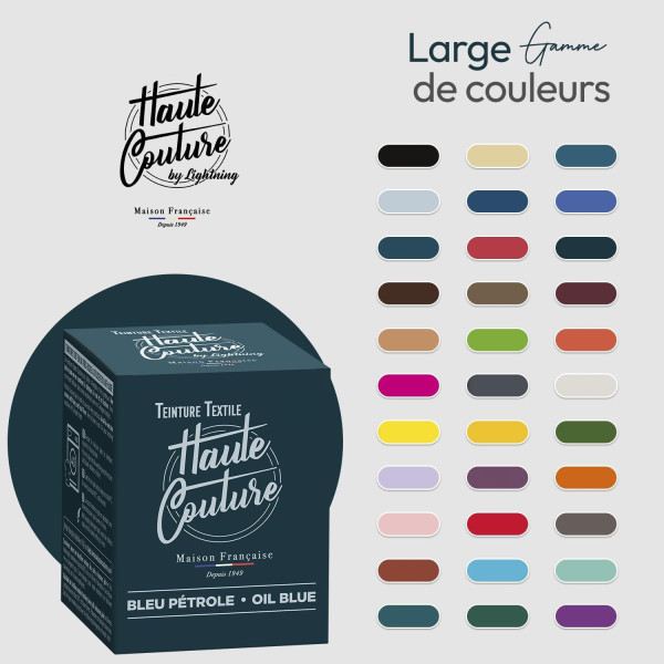 Teinture textile - Tout-en-un - Vêtements - Tissus - Bleu pétrole - 350g - Haute couture