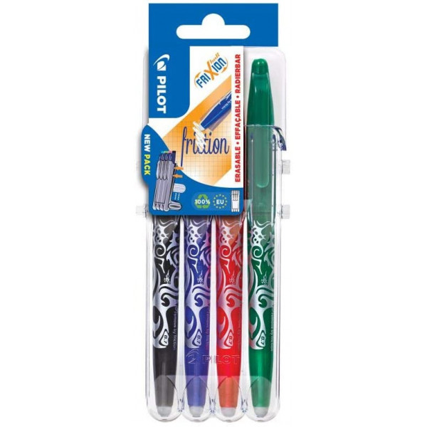 Etui De 4 Stylos Frixion - Assortiment - Pointe Moyenne 0.7Mm - Pilot pas cher