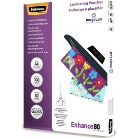 Pochettes De Plastification - A4 - 80 Microns - 100 Pochettes - Fellowes | Surdiscount