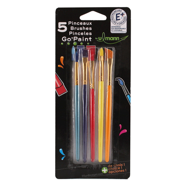 Lot De 5 Pinceaux Assorti Go'Paint - Ulmann pas cher