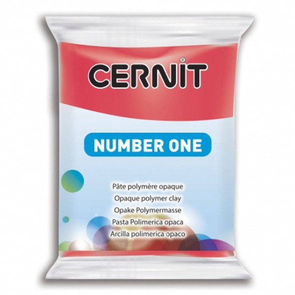 Pâte polymère - Opaque - A cuire - Pâte à modeler - Carmin - Bloc de 56g - Cernit - Number one