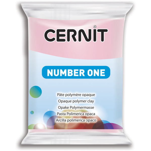 photo - Pâte polymère - Opaque - A cuire - Pâte à modeler - Rose - Bloc de 56g - Cernit - Number one