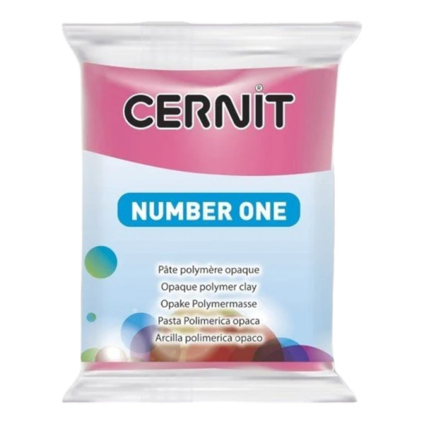 photo - Pâte polymère - Opaque - A cuire - Pâte à modeler - Framboise - Bloc de 56g - Cernit - Number one
