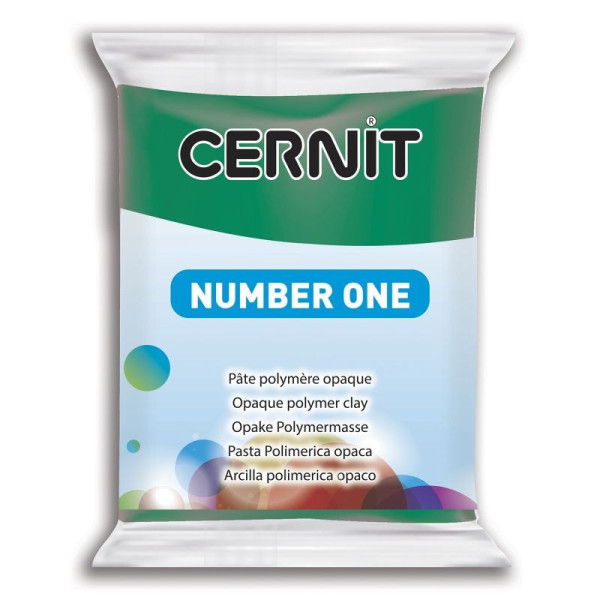 photo - Pâte polymère - Opaque - A cuire - Pâte à modeler - Émeraude - Bloc de 56g - Cernit - Number one