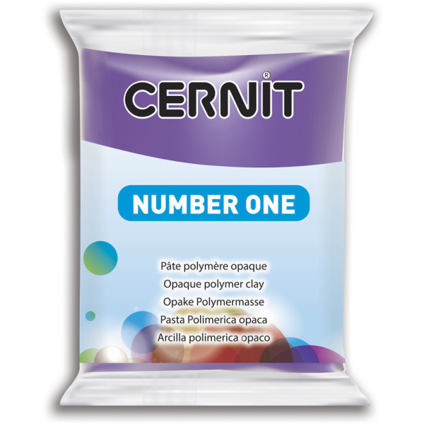 photo-Pâte polymère - Opaque - A cuire - Pâte à modeler - Violet - Bloc de 56g - Cernit - Number one