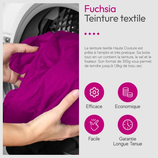 Teinture textile - Tout-en-un - Vêtements - Tissus - Fuschia - 350g - Haute couture