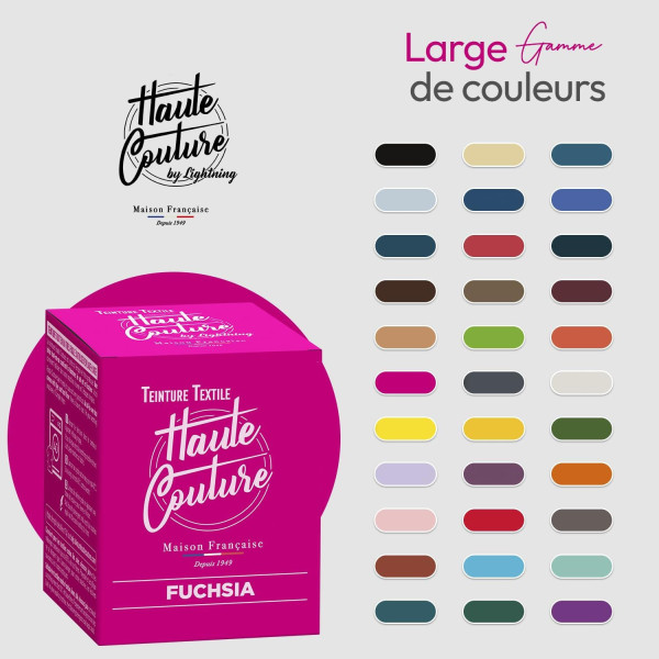 Teinture textile - Tout-en-un - Vêtements - Tissus - Fuschia - 350g - Haute couture