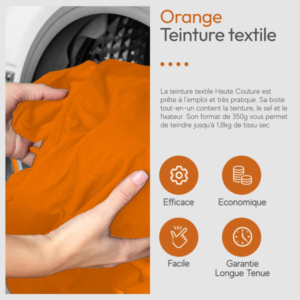 Teinture textile - Tout-en-un - Vêtements - Tissus - Orange - 350g - Haute couture