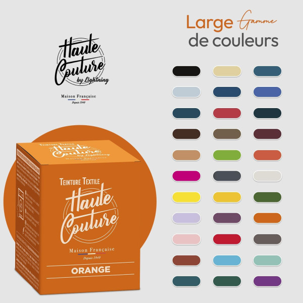 Teinture textile - Tout-en-un - Vêtements - Tissus - Orange - 350g - Haute couture