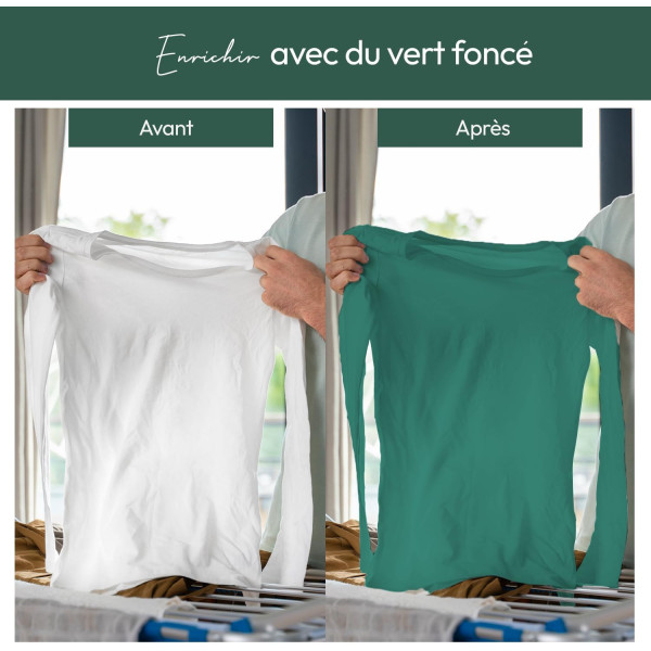 Teinture textile - Tout-en-un - Vêtements - Tissus - Vert foncé - 350g - Haute couture