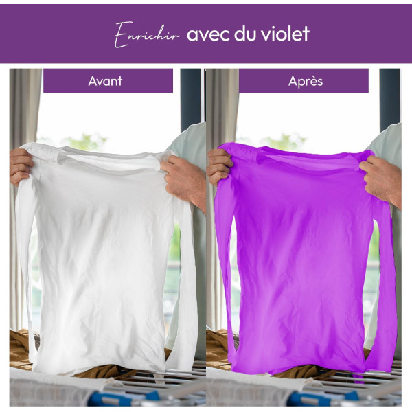 Teinture textile - Tout-en-un - Vêtements - Tissus - Violet - 350g - Haute couture