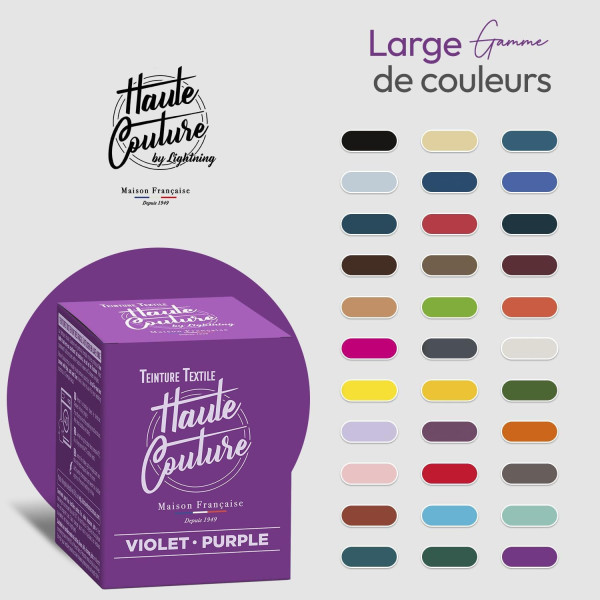 Teinture textile - Tout-en-un - Vêtements - Tissus - Violet - 350g - Haute couture