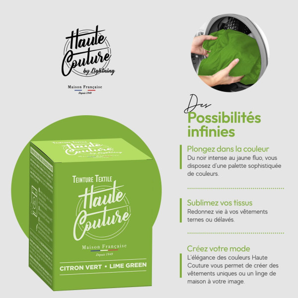 Teinture textile - Tout-en-un - Vêtements - Tissus - Citron vert - 350g - Haute couture