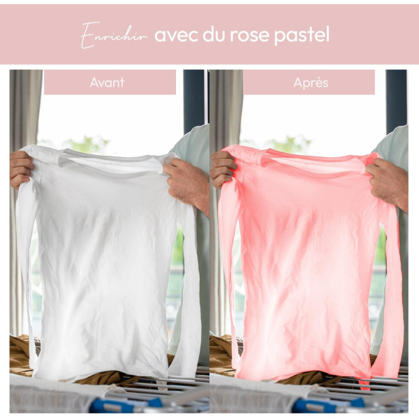 Teinture textile - Tout-en-un - Vêtements - Tissus - Rose pastel - 350g - Haute couture